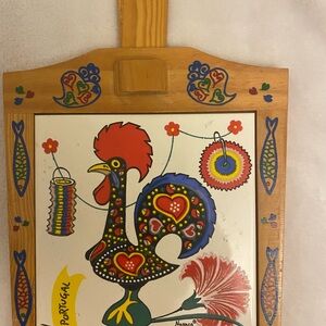 Colorful Pirtugal Rooster Wall Art on Wooden Board/Cutting Board